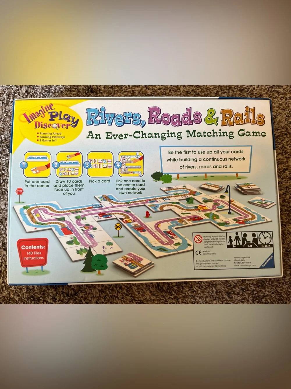 Ravensburger Rivers, Roads & Rails Tile Matching Game